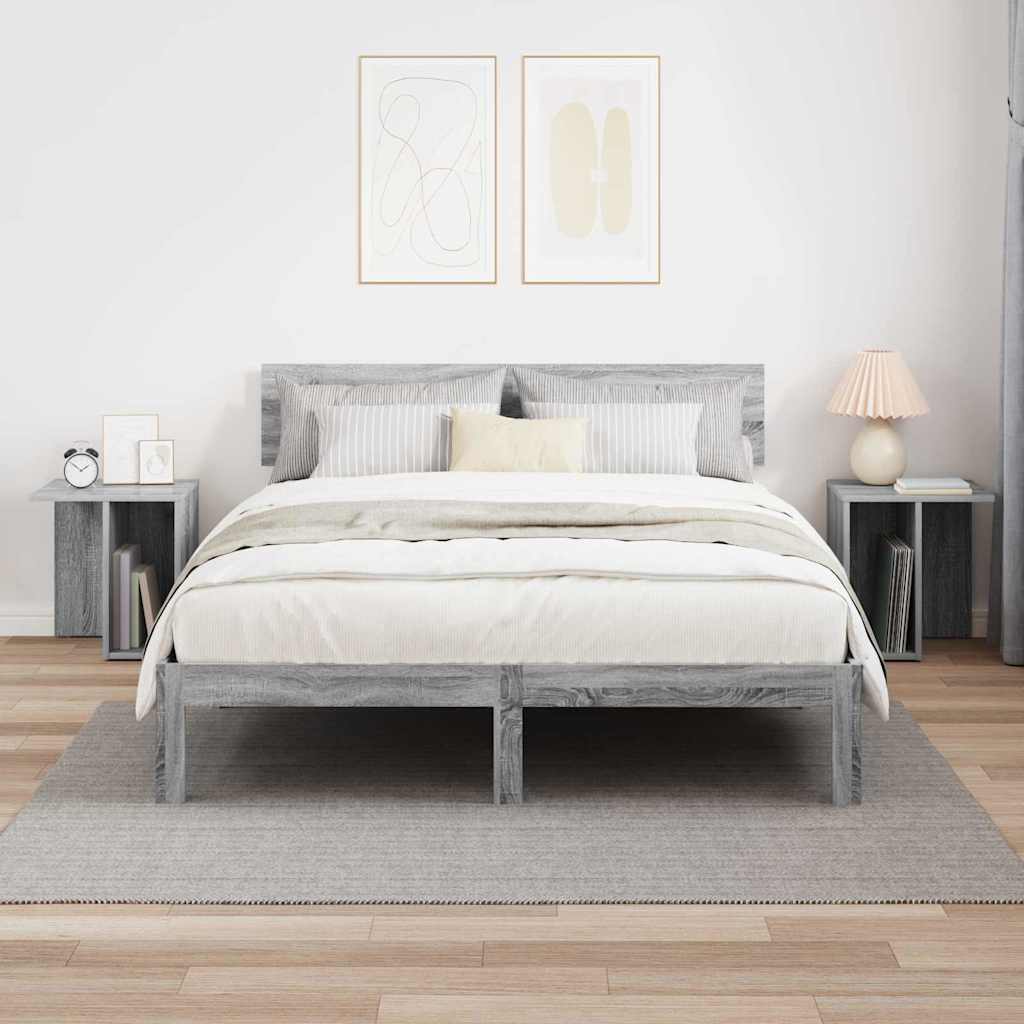 Beistelltisch 2 Stk. Graues Sonoma 37 x 32 x 40 cm
