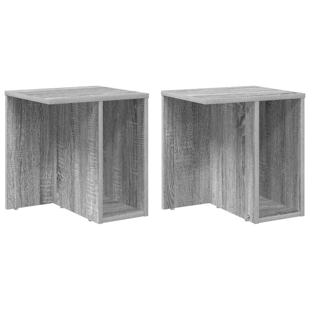 Beistelltisch 2 Stk. Graues Sonoma 37 x 32 x 40 cm