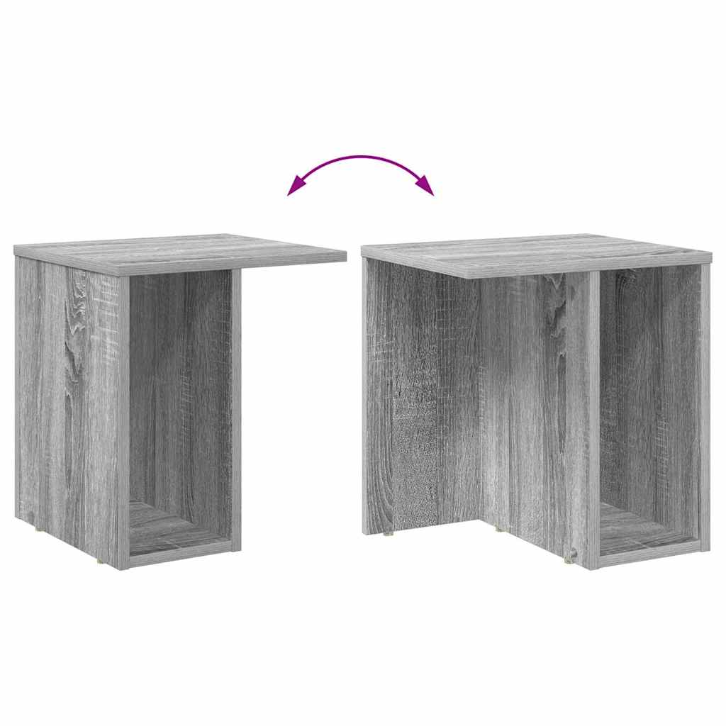 Beistelltisch 2 Stk. Graues Sonoma 37 x 32 x 40 cm