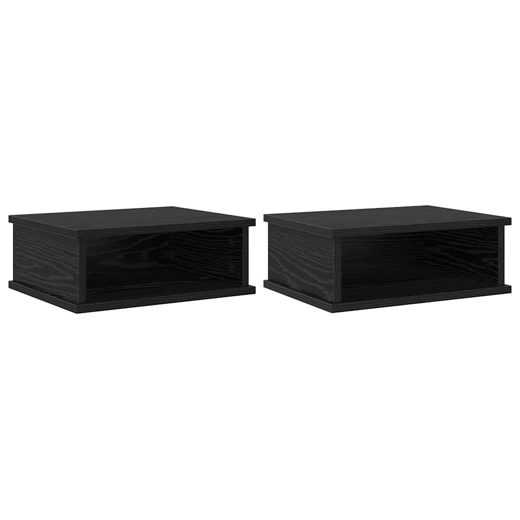 Nachttisch 2 stk. Schwarz Eichen-Optik 40 x 31 x 15 cm