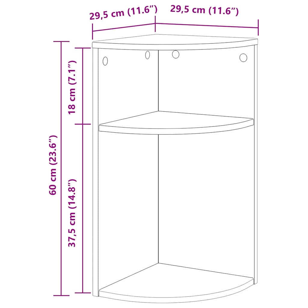 Beistelltisch Beton Grau 29,6 x 29,6 x 60 cm Holzwerkstoff