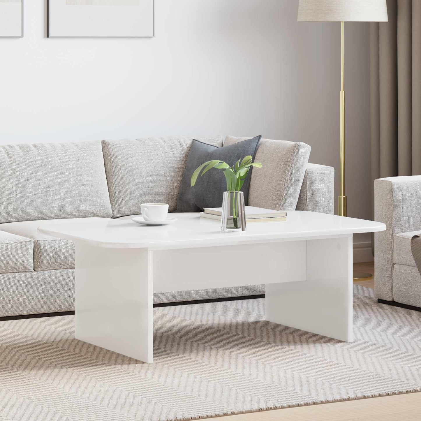 Couchtisch Weiß 93 x 53 x 33 cm Holzwerkstoff