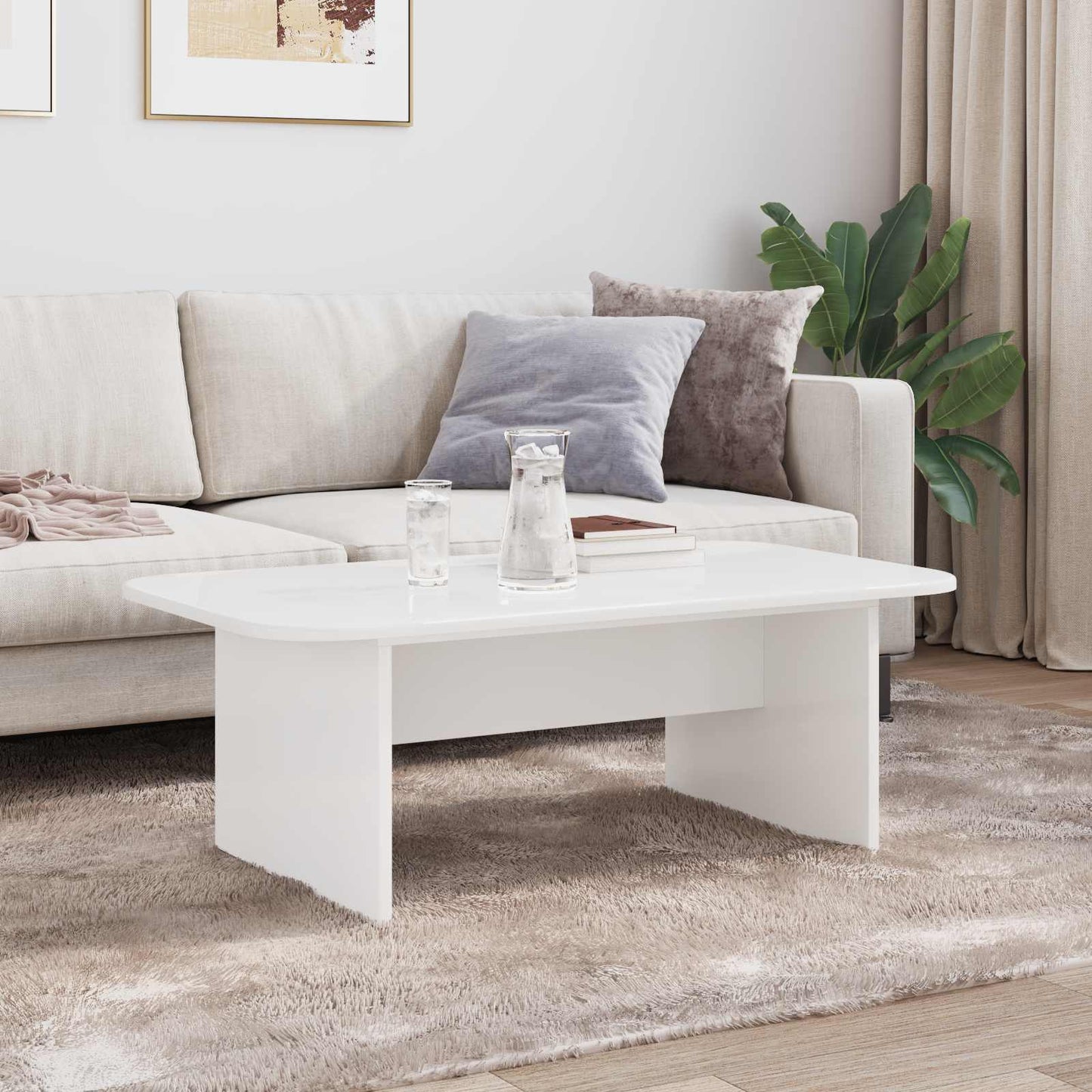 Couchtisch Weiß 93 x 53 x 33 cm Holzwerkstoff