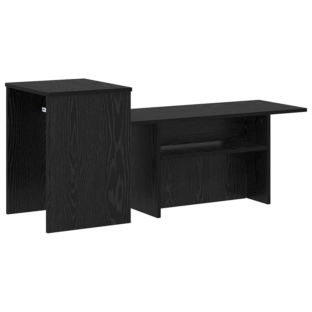 Konsolentisch Schwarz Eichen-Optik 91,5 x 35 x 38,5 cm
