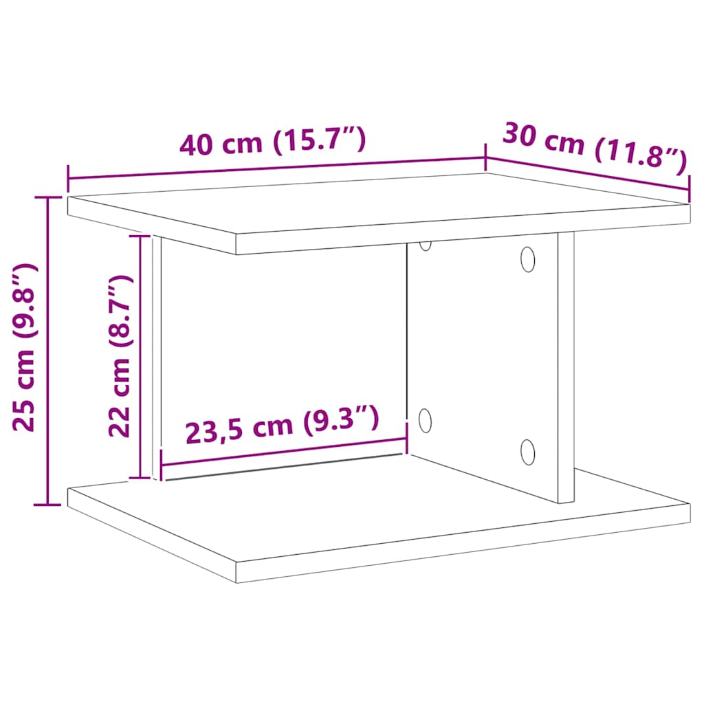 Nachttisch 2 stk. Weiß 40 x 30 x 25 cm Holzwerkstoff
