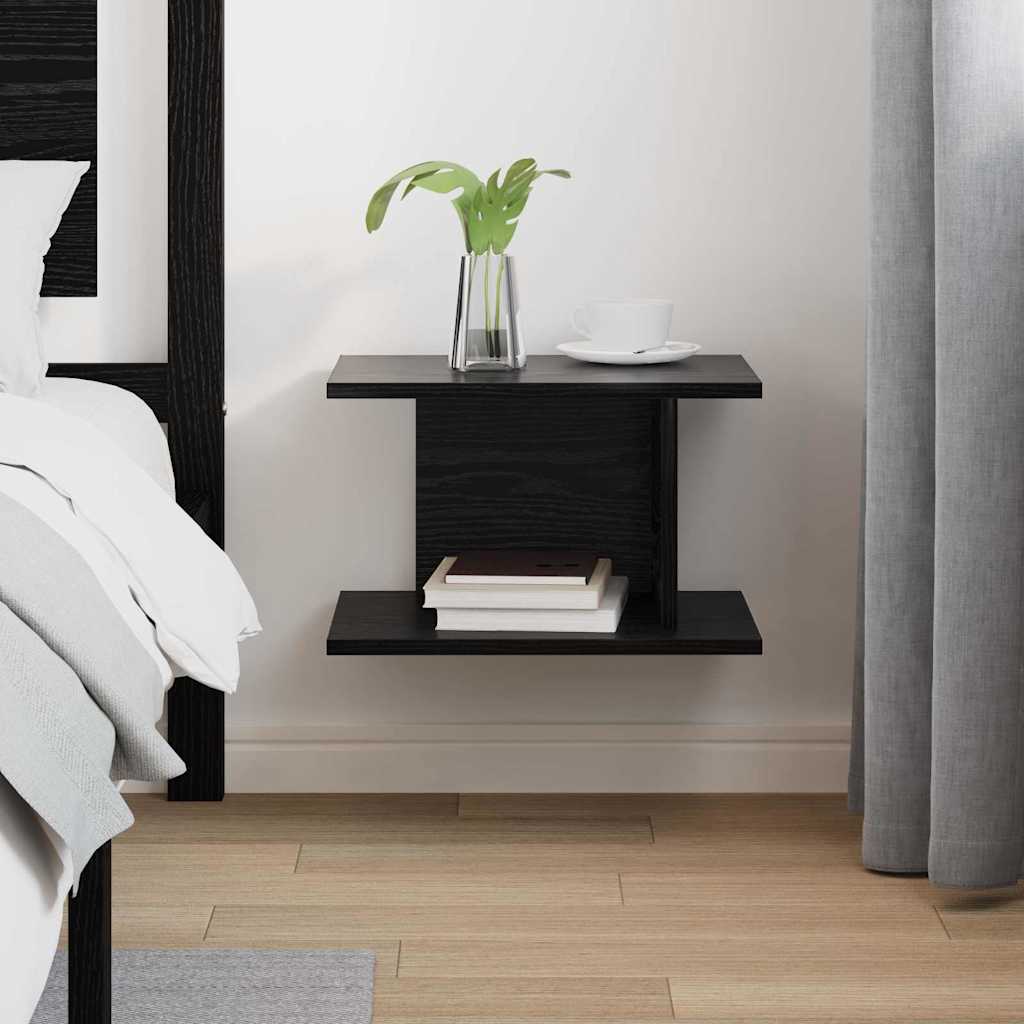 Nachttisch Schwarz Eichen-Optik 40 x 30 x 25 cm Holzwerkstoff