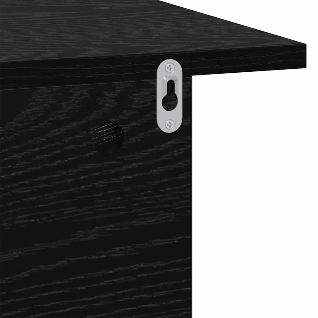 Nachttisch 2 stk. Schwarz Eichen-Optik 40 x 30 x 25 cm