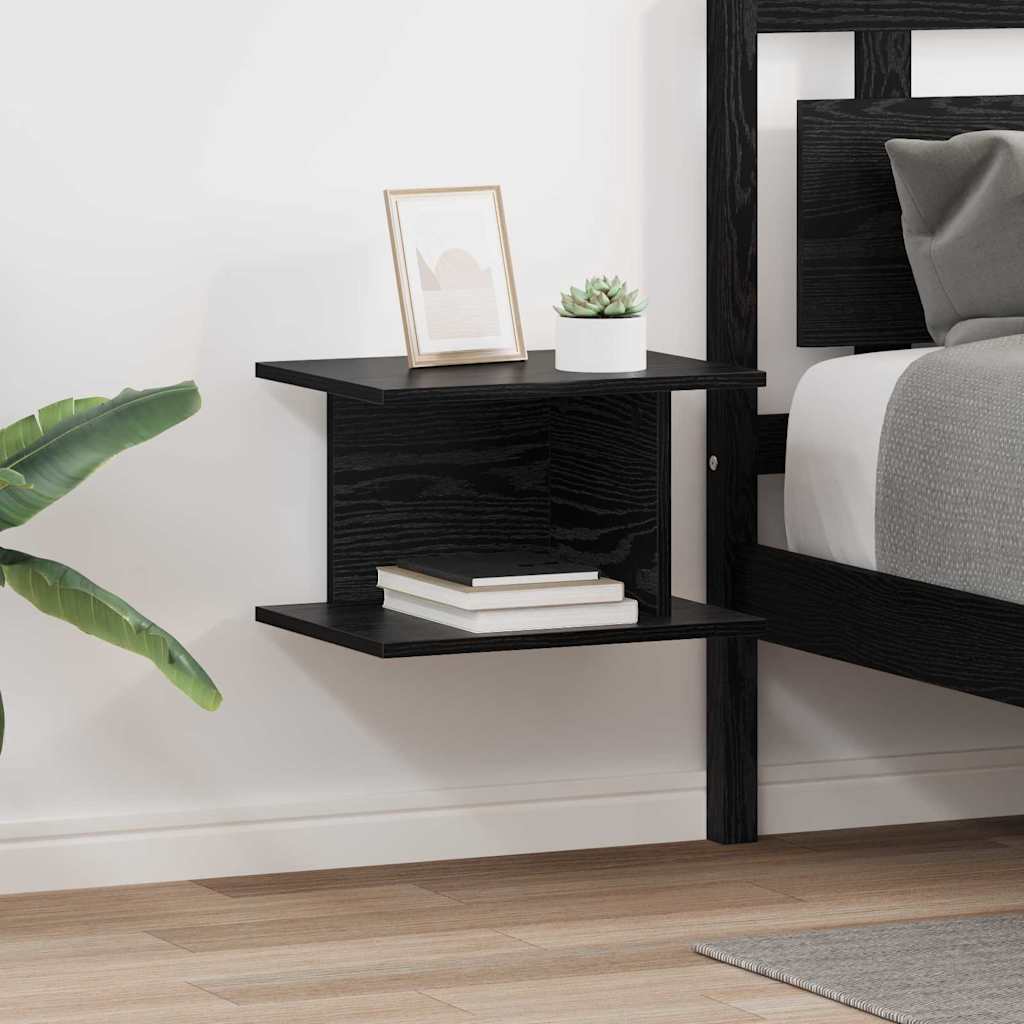 Nachttisch 2 stk. Schwarz Eichen-Optik 40 x 30 x 25 cm