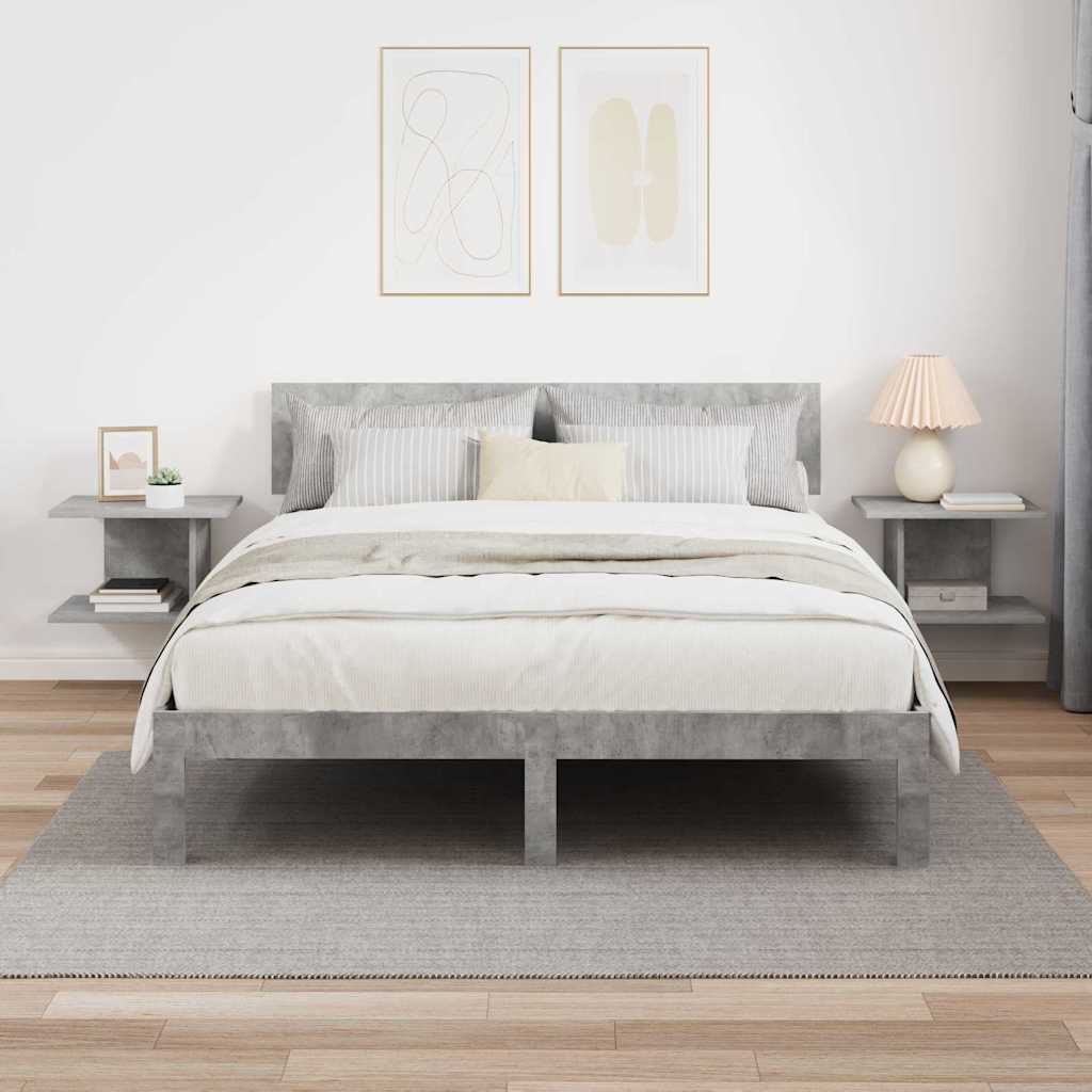 Nachttisch 2 stk. Beton Grau 40 x 30 x 25 cm Holzwerkstoff