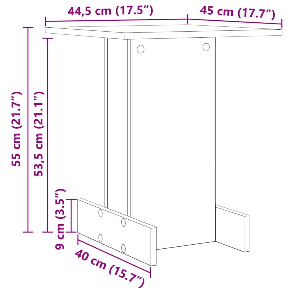 Beistelltisch Sonoma-Eiche 44,5 x 45 x 55 cm Holzwerkstoff