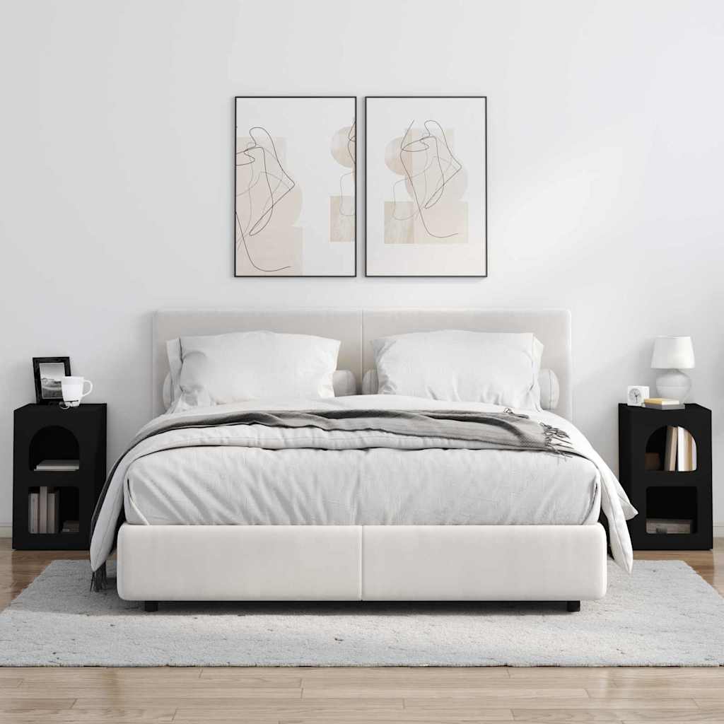 Nachttisch ELST 2 Stk. Schwarz 29,5 x 33,5 x 50 cm