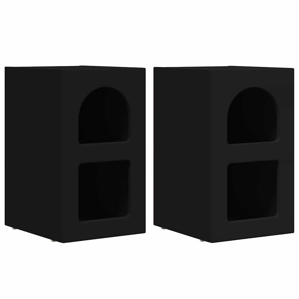 Nachttisch ELST 2 Stk. Schwarz 29,5 x 33,5 x 50 cm