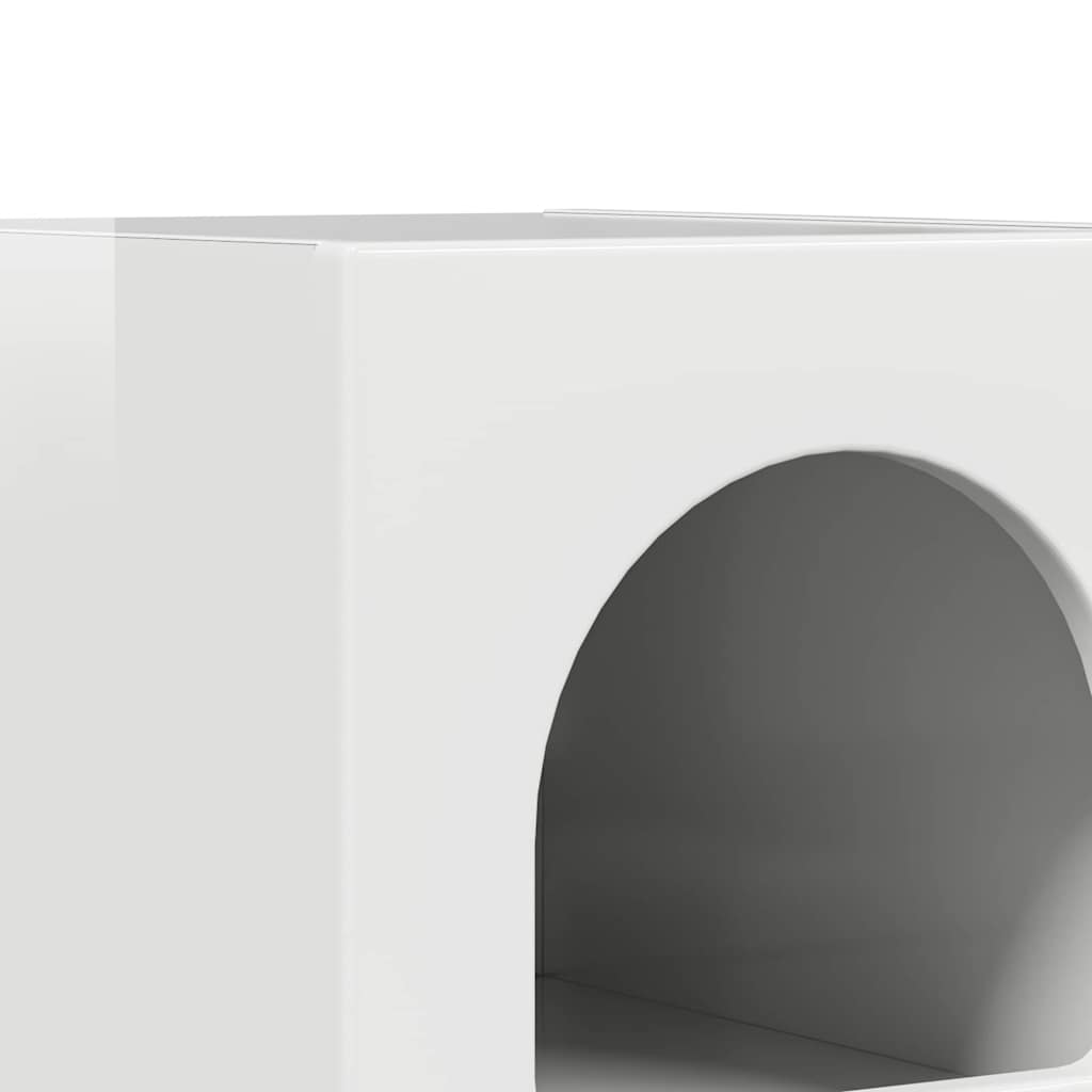 Nachttisch ELST 2 Stk. Hochglanz Weiß 29,5 x 33,5 x 50 cm