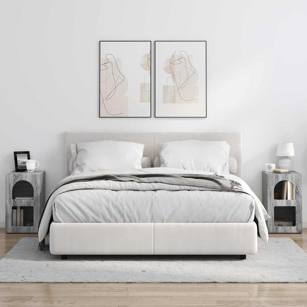 Nachttisch ELST 2 Stk. Sonoma-Grau 29,5 x 33,5 x 50 cm