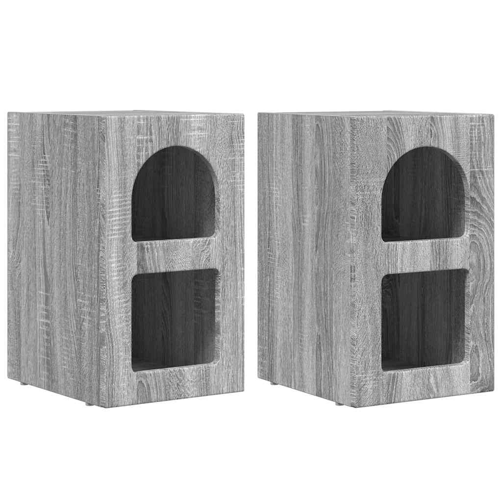 Nachttisch ELST 2 Stk. Sonoma-Grau 29,5 x 33,5 x 50 cm