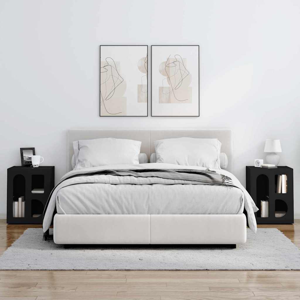 Nachttisch ELST 2 stk. Schwarz 40 x 35 x 50 cm Holzwerkstoff