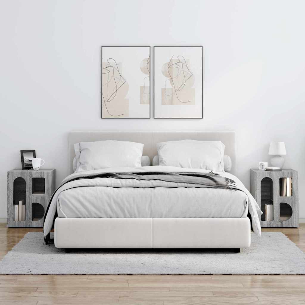 Nachttisch ELST 2 stk. Graues Sonoma 40 x 35 x 50 cm