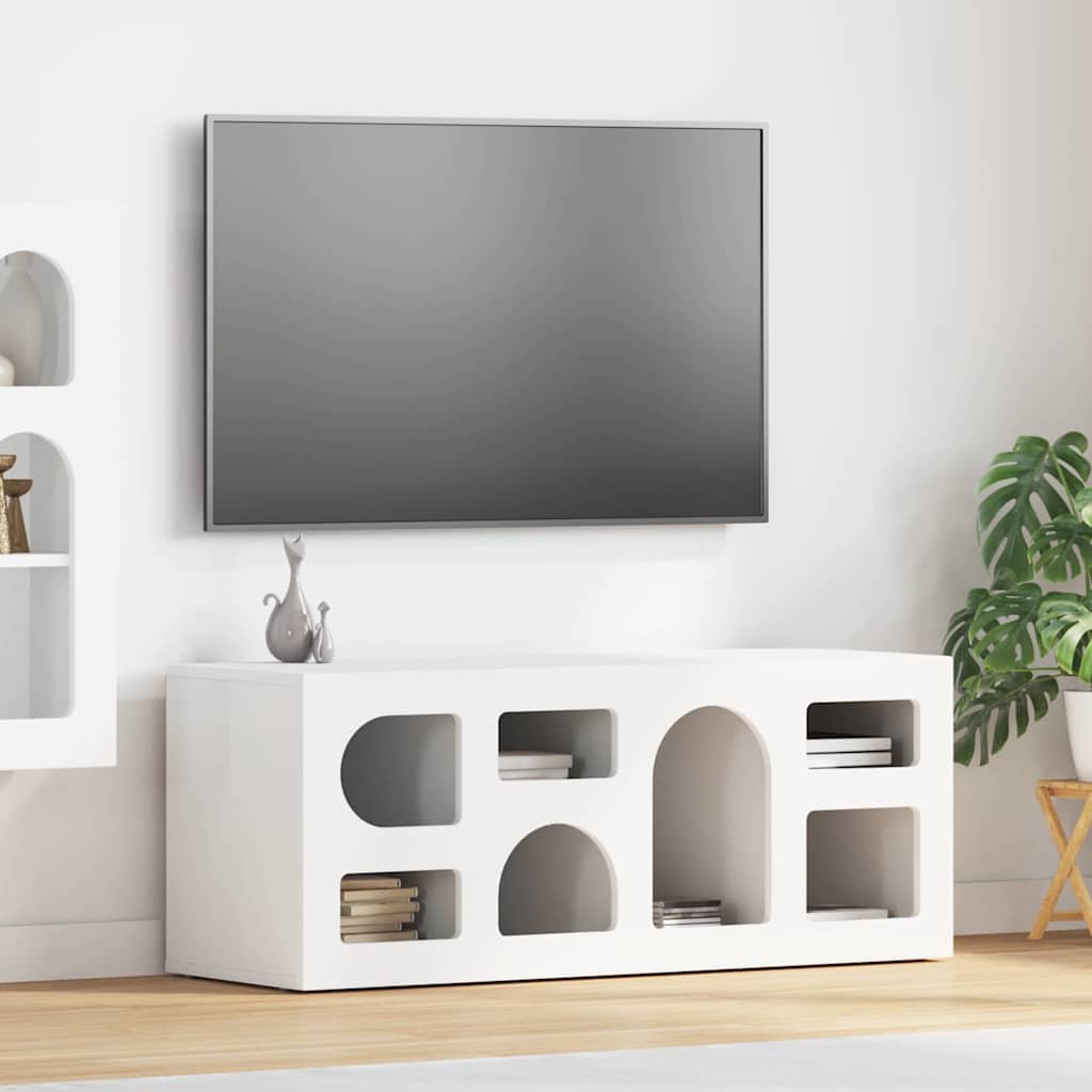 TV-Schränk ELST 100 x 35 x 40 cm Weiß Holzwerkstoff
