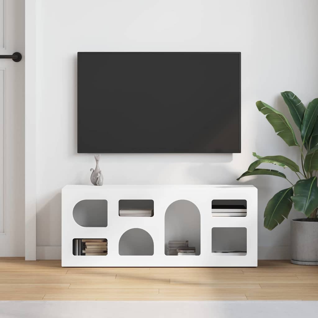 TV-Schränk ELST 100 x 35 x 40 cm Weiß Holzwerkstoff