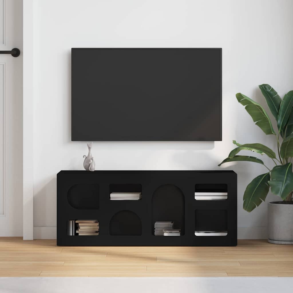 TV-Schränk ELST 100 x 35 x 40 cm Schwarz Holzwerkstoff