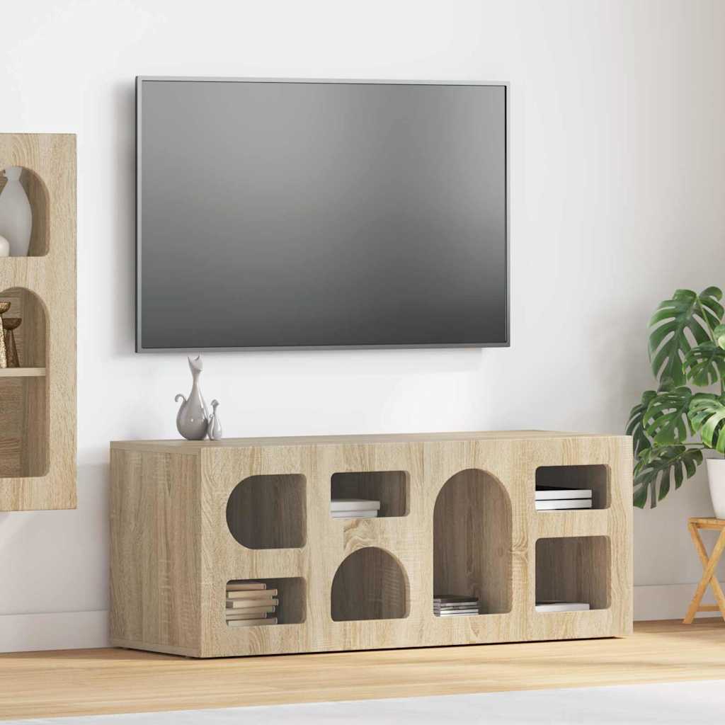 TV-Schränk ELST 100 x 35 x 40 cm Sonoma-Eiche Holzwerkstoff
