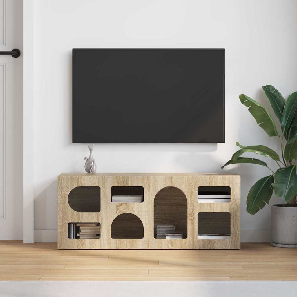 TV-Schränk ELST 100 x 35 x 40 cm Sonoma-Eiche Holzwerkstoff