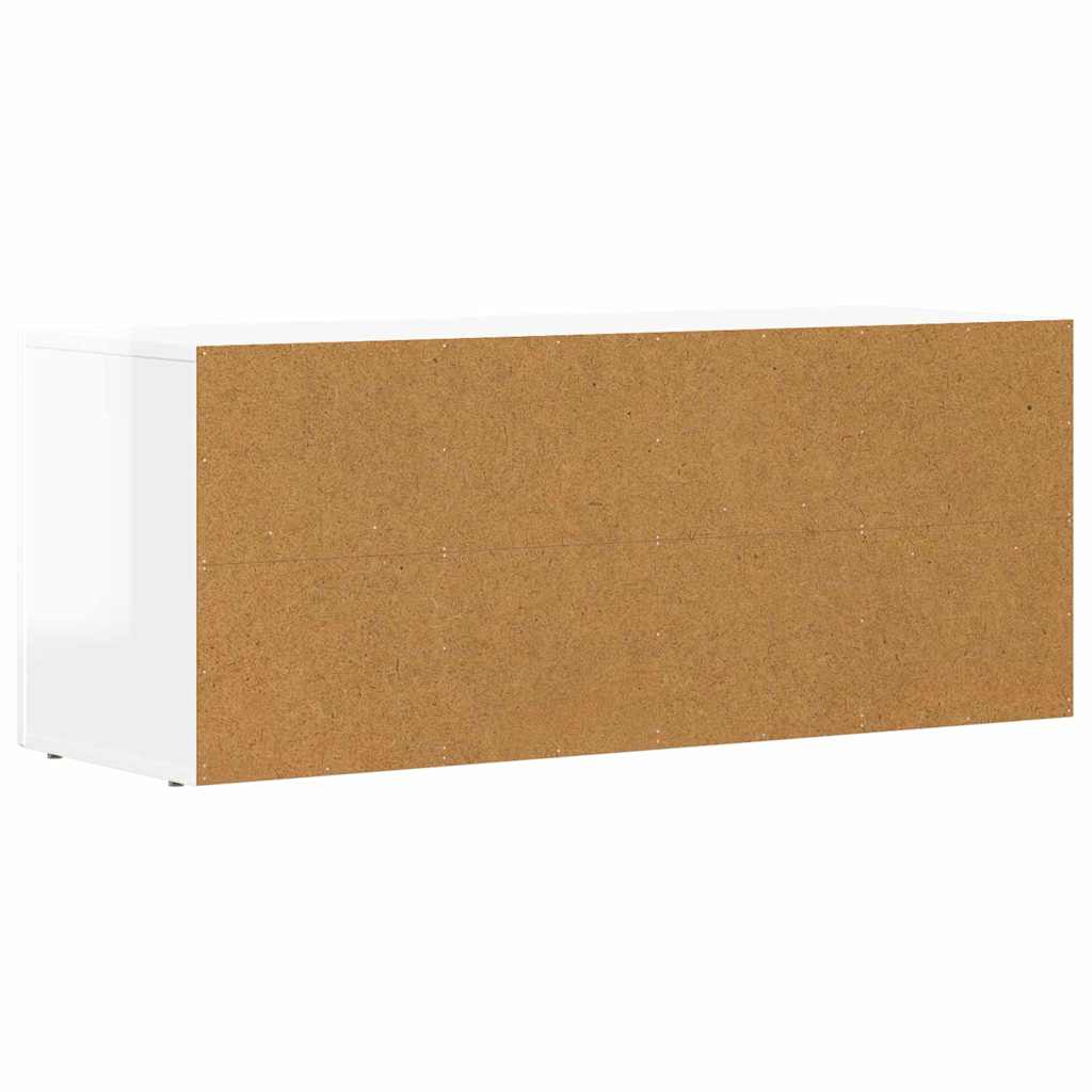 TV-Schränk ELST 100 x 35 x 40 cm Hochglanz Weiß Holzwerkstoff