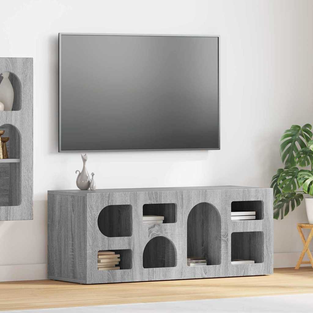 TV-Schränk ELST 100 x 35 x 40 cm Sonoma-Grau Holzwerkstoff
