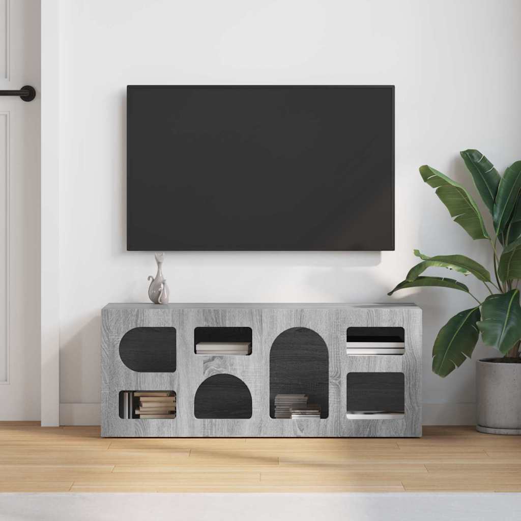 TV-Schränk ELST 100 x 35 x 40 cm Sonoma-Grau Holzwerkstoff