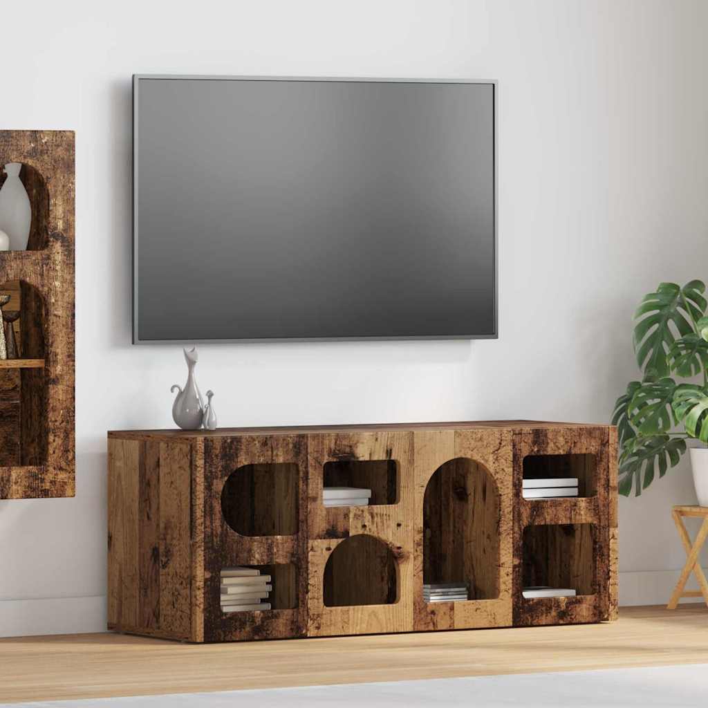 TV-Schränk ELST 100 x 35 x 40 cm Altholz Holzwerkstoff