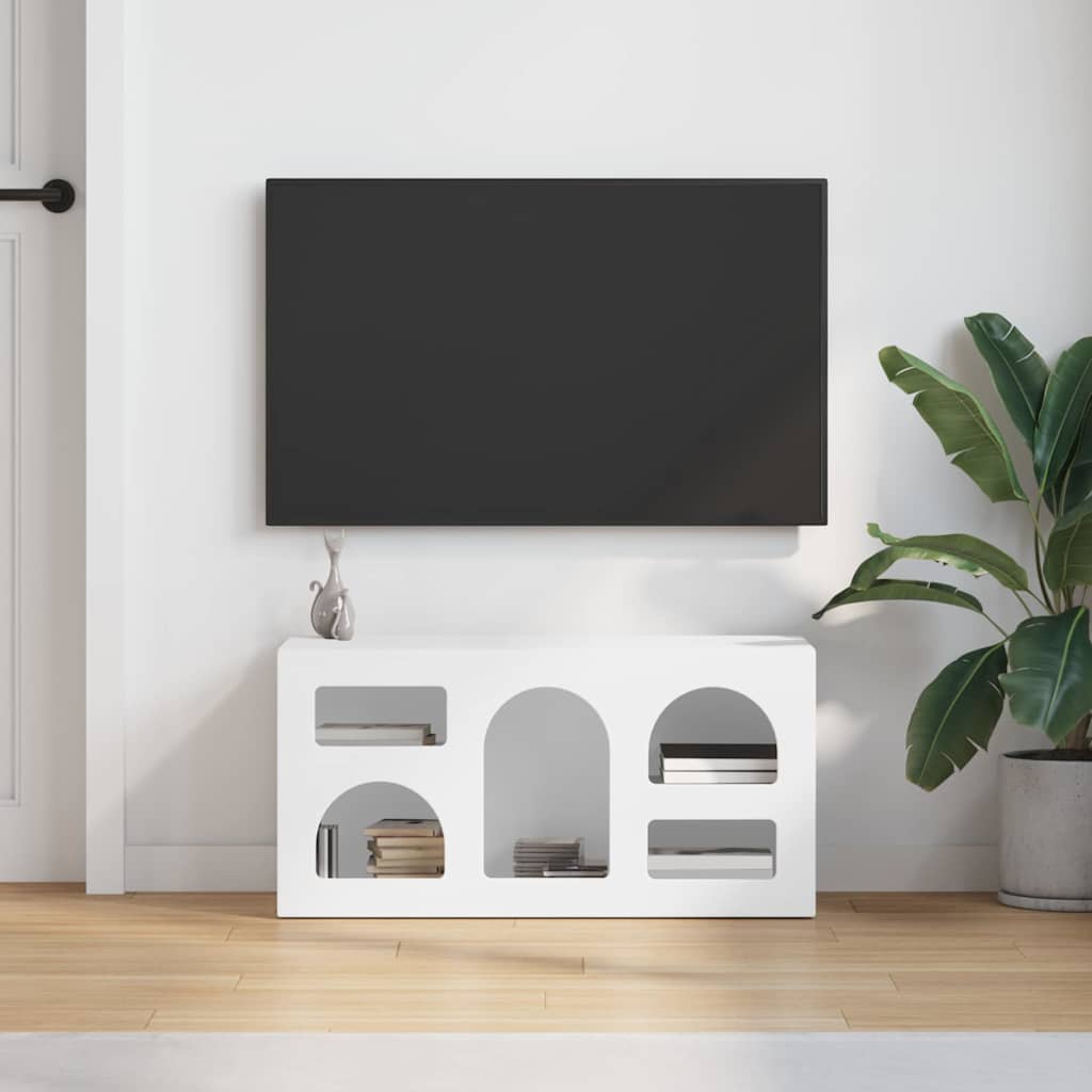 TV-Schränk ELST 80 x 35 x 40 cm Weiß Holzwerkstoff