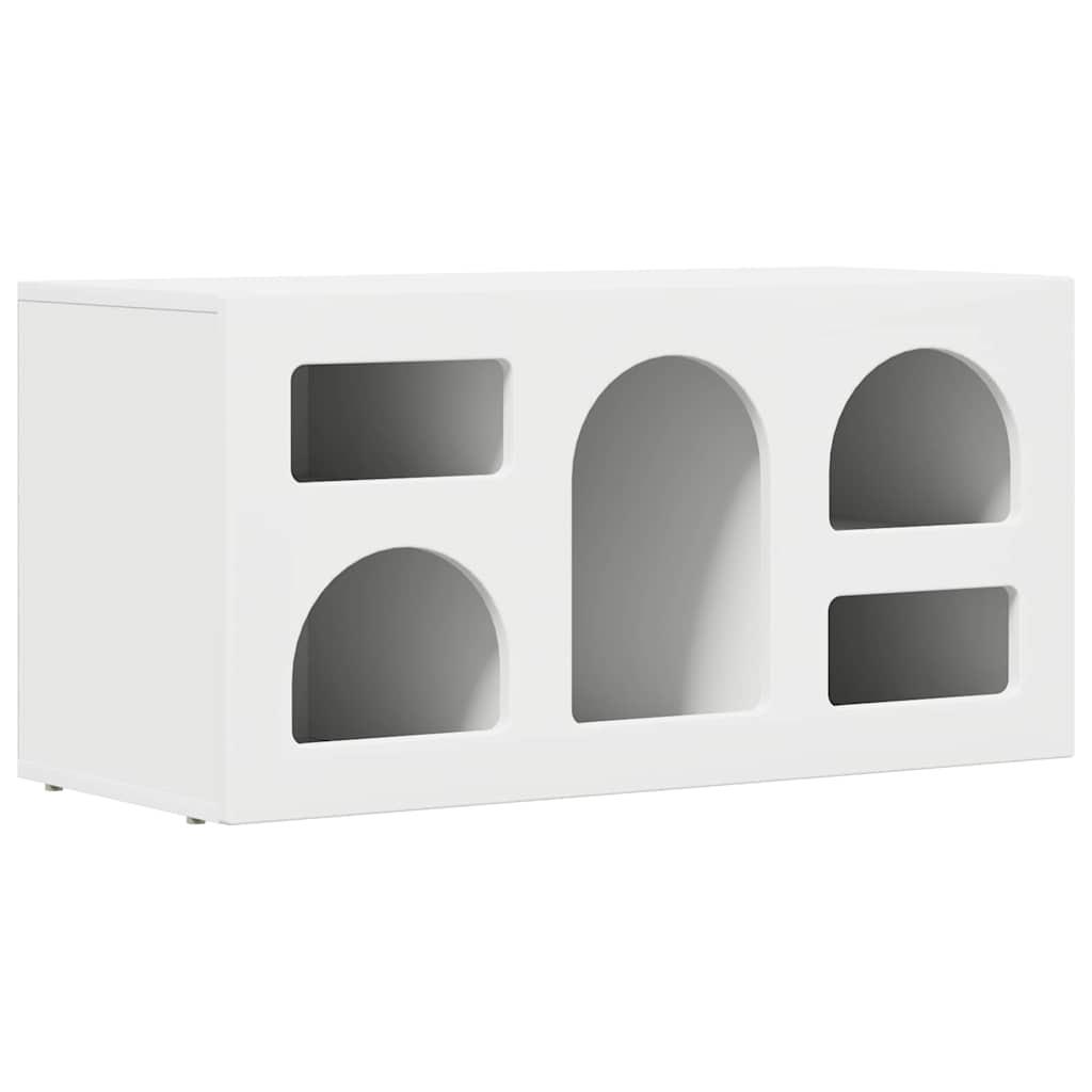 TV-Schränk ELST 80 x 35 x 40 cm Weiß Holzwerkstoff