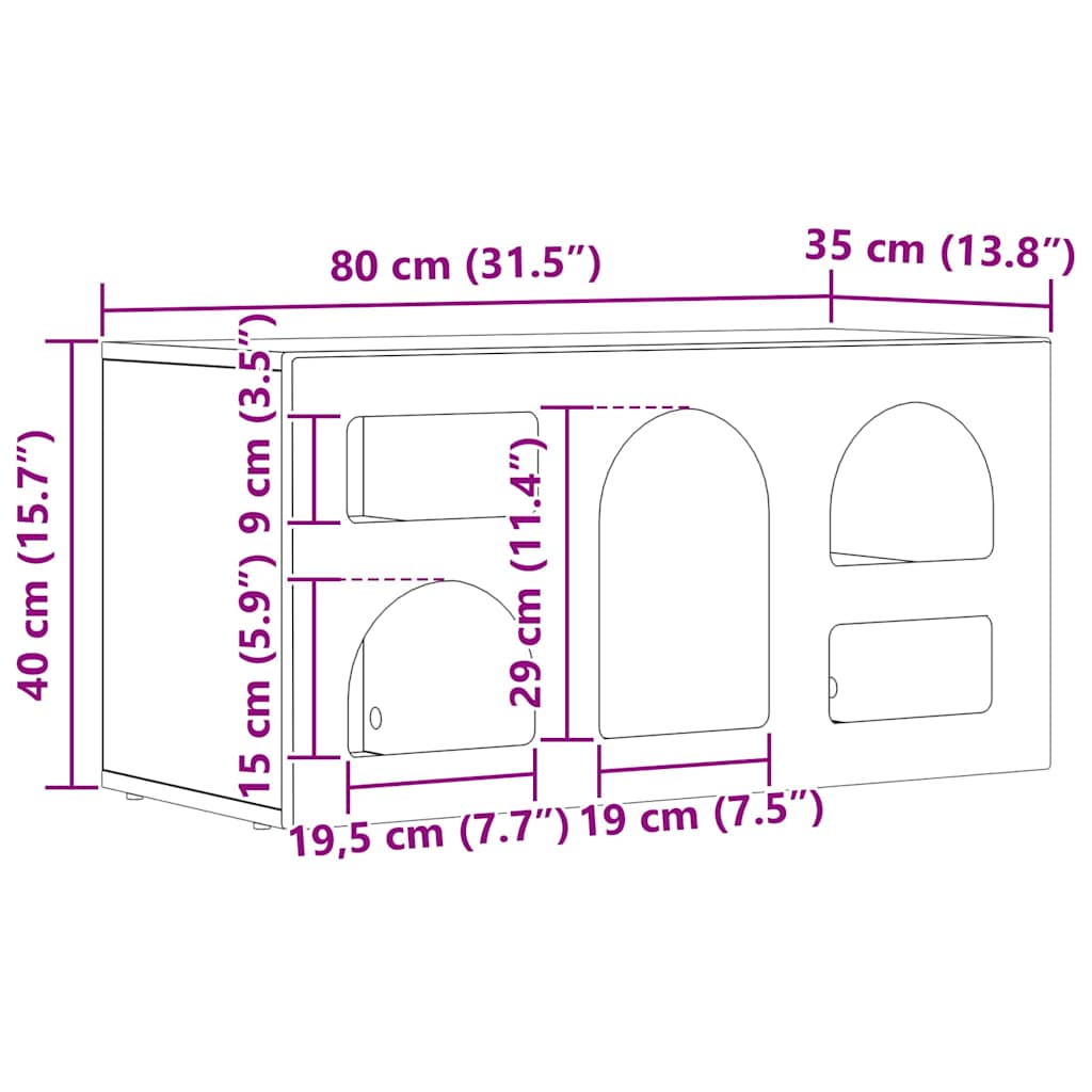 TV-Schränk ELST 80 x 35 x 40 cm Weiß Holzwerkstoff