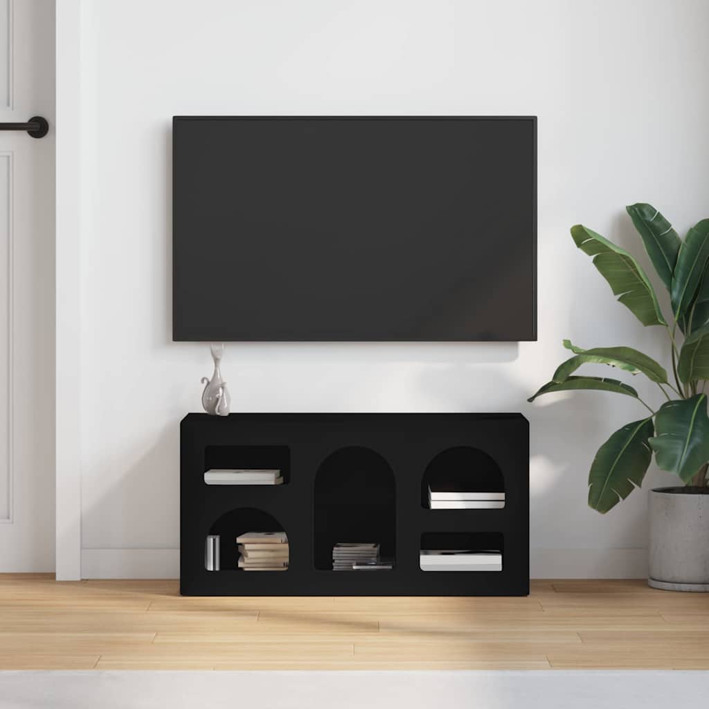 TV-Schränk ELST 80 x 35 x 40 cm Schwarz Holzwerkstoff