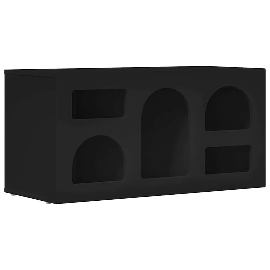 TV-Schränk ELST 80 x 35 x 40 cm Schwarz Holzwerkstoff