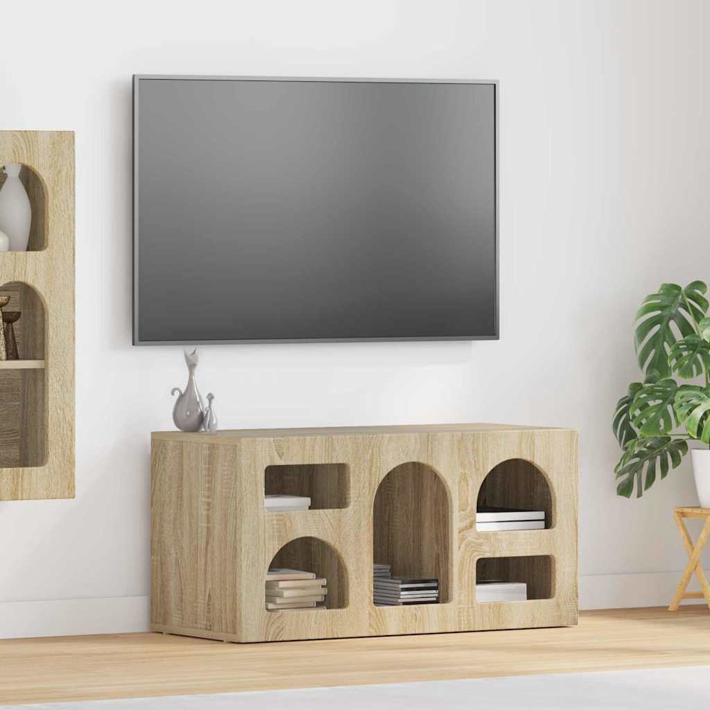 TV-Schränk ELST 80 x 35 x 40 cm Sonoma-Eiche Holzwerkstoff