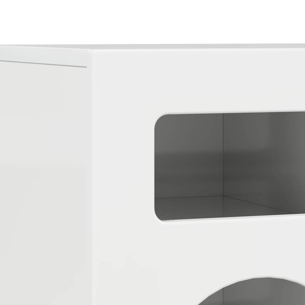 TV-Schränk ELST 80 x 35 x 40 cm Hochglanz Weiß Holzwerkstoff