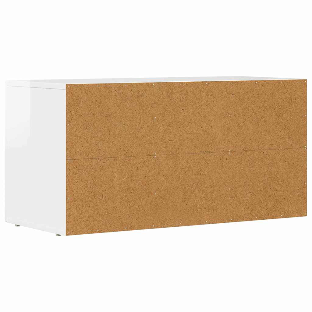 TV-Schränk ELST 80 x 35 x 40 cm Hochglanz Weiß Holzwerkstoff