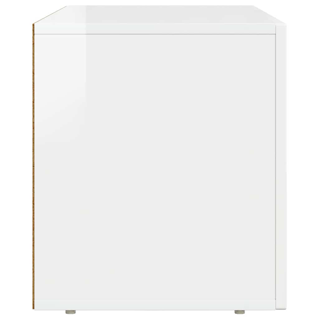 TV-Schränk ELST 80 x 35 x 40 cm Hochglanz Weiß Holzwerkstoff