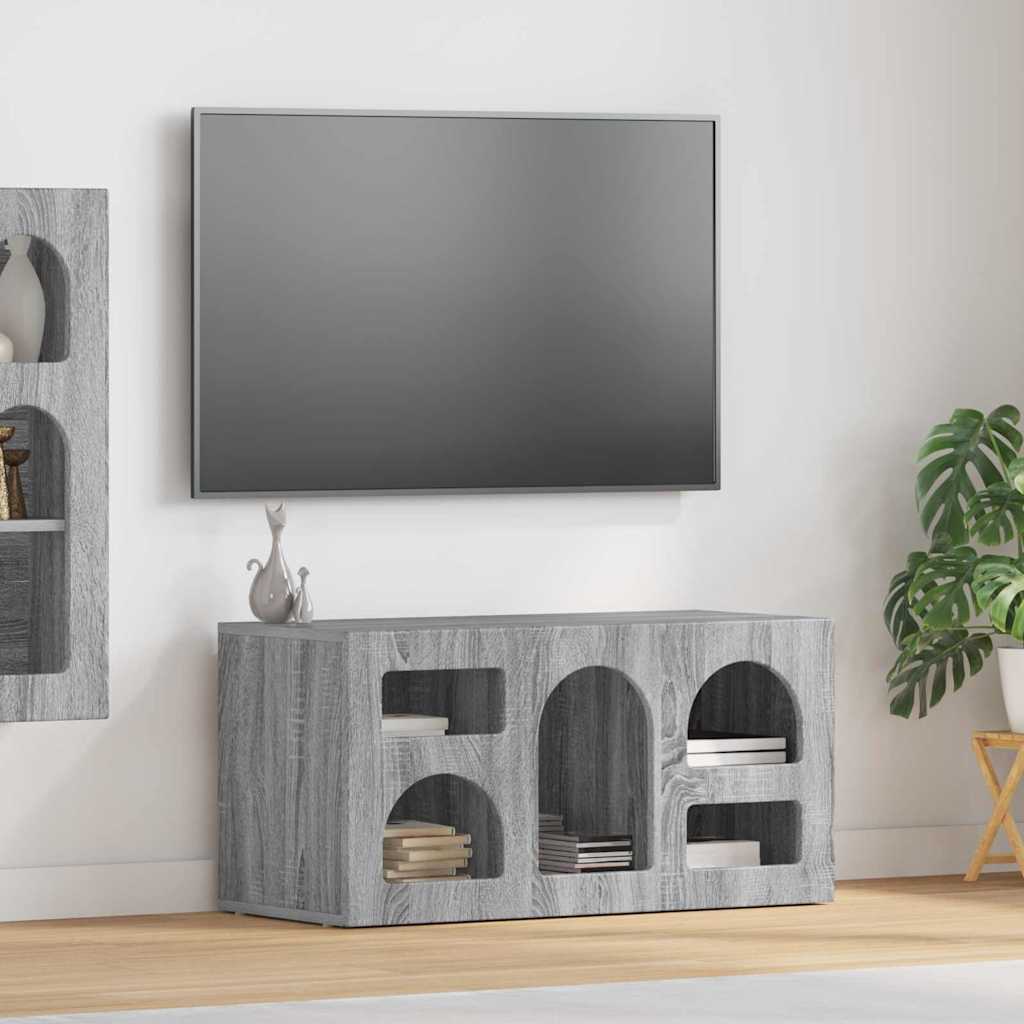 TV-Schränk ELST 80 x 35 x 40 cm Sonoma-Grau Holzwerkstoff
