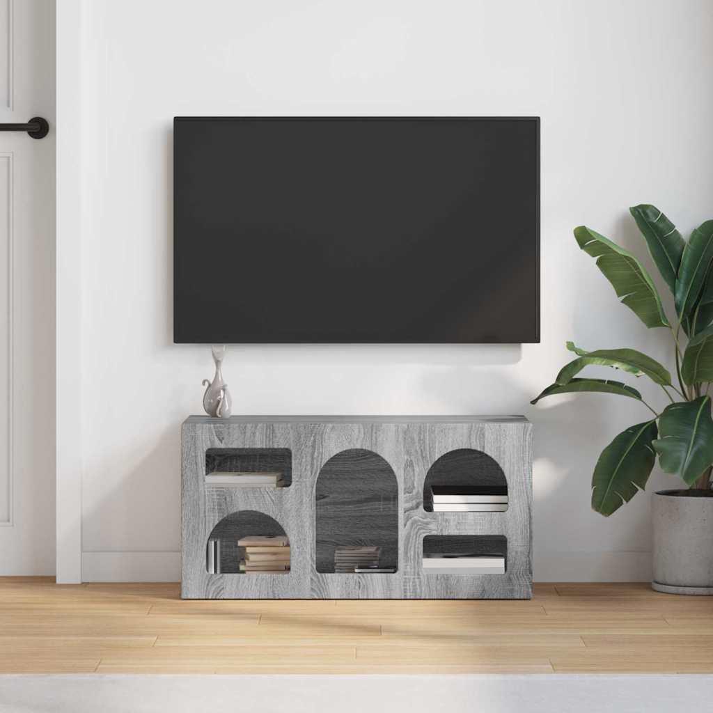 TV-Schränk ELST 80 x 35 x 40 cm Sonoma-Grau Holzwerkstoff