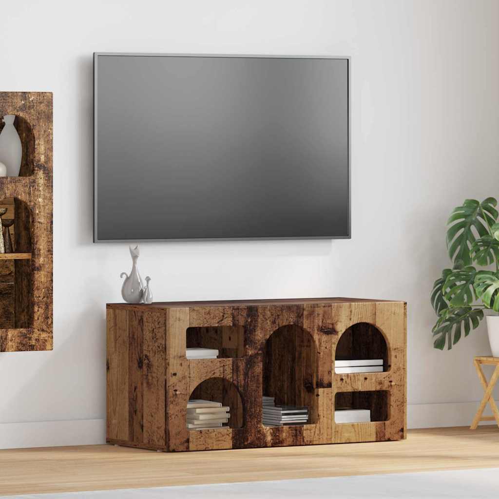 TV-Schränk ELST 80 x 35 x 40 cm Altholz Holzwerkstoff