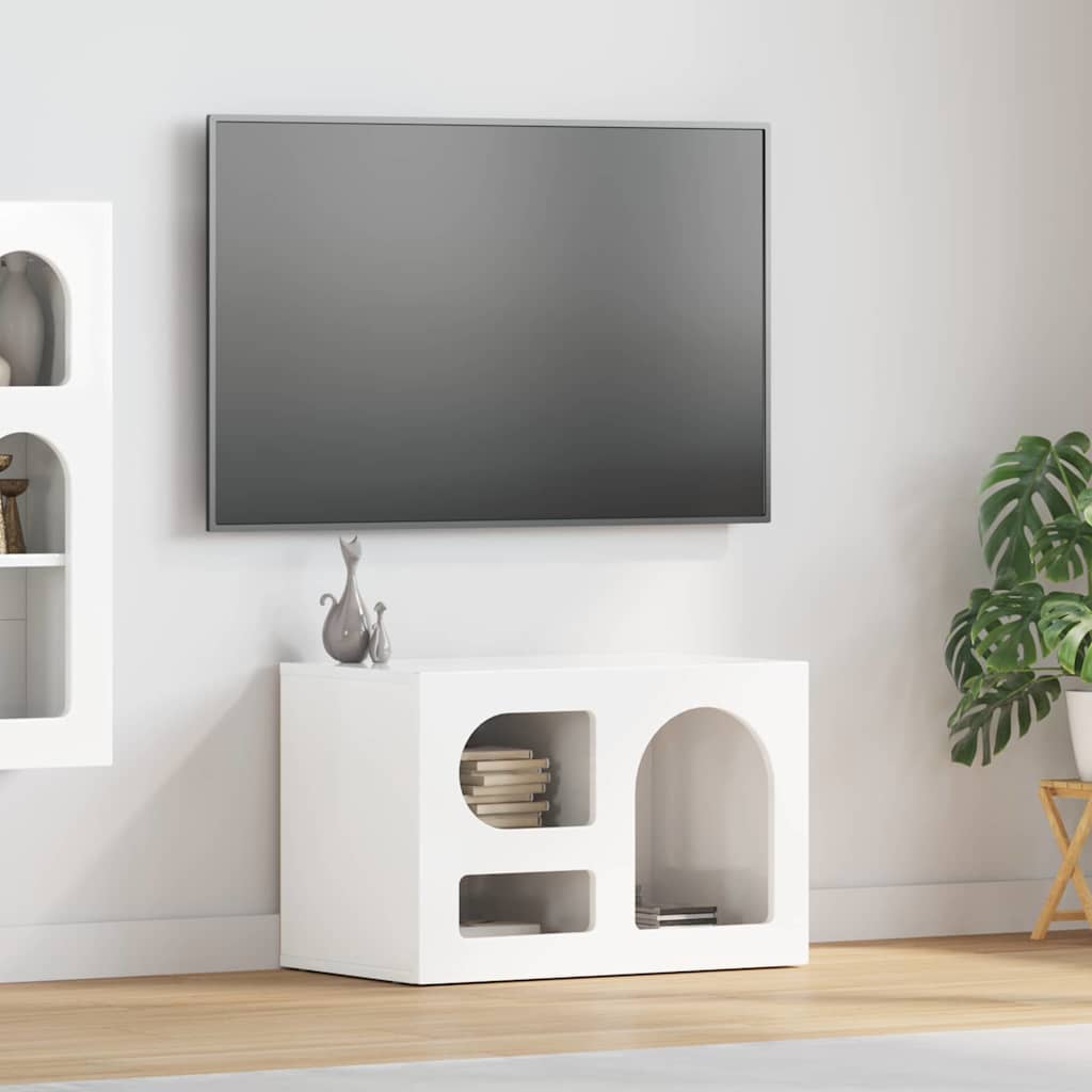 TV-Schränk ELST 60 x 35 x 40 cm Hochglanz Weiß Holzwerkstoff