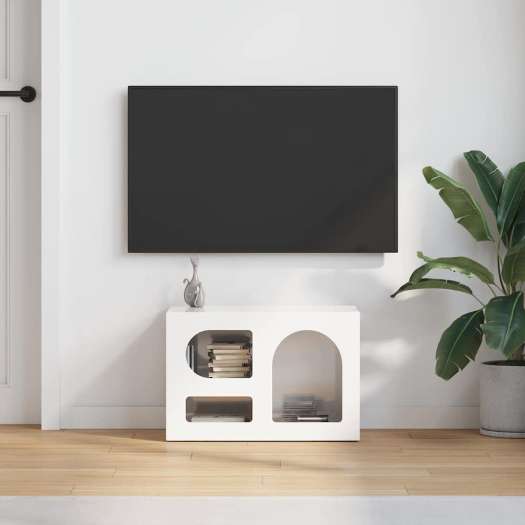 TV-Schränk ELST 60 x 35 x 40 cm Hochglanz Weiß Holzwerkstoff