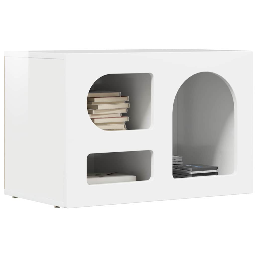 TV-Schränk ELST 60 x 35 x 40 cm Hochglanz Weiß Holzwerkstoff