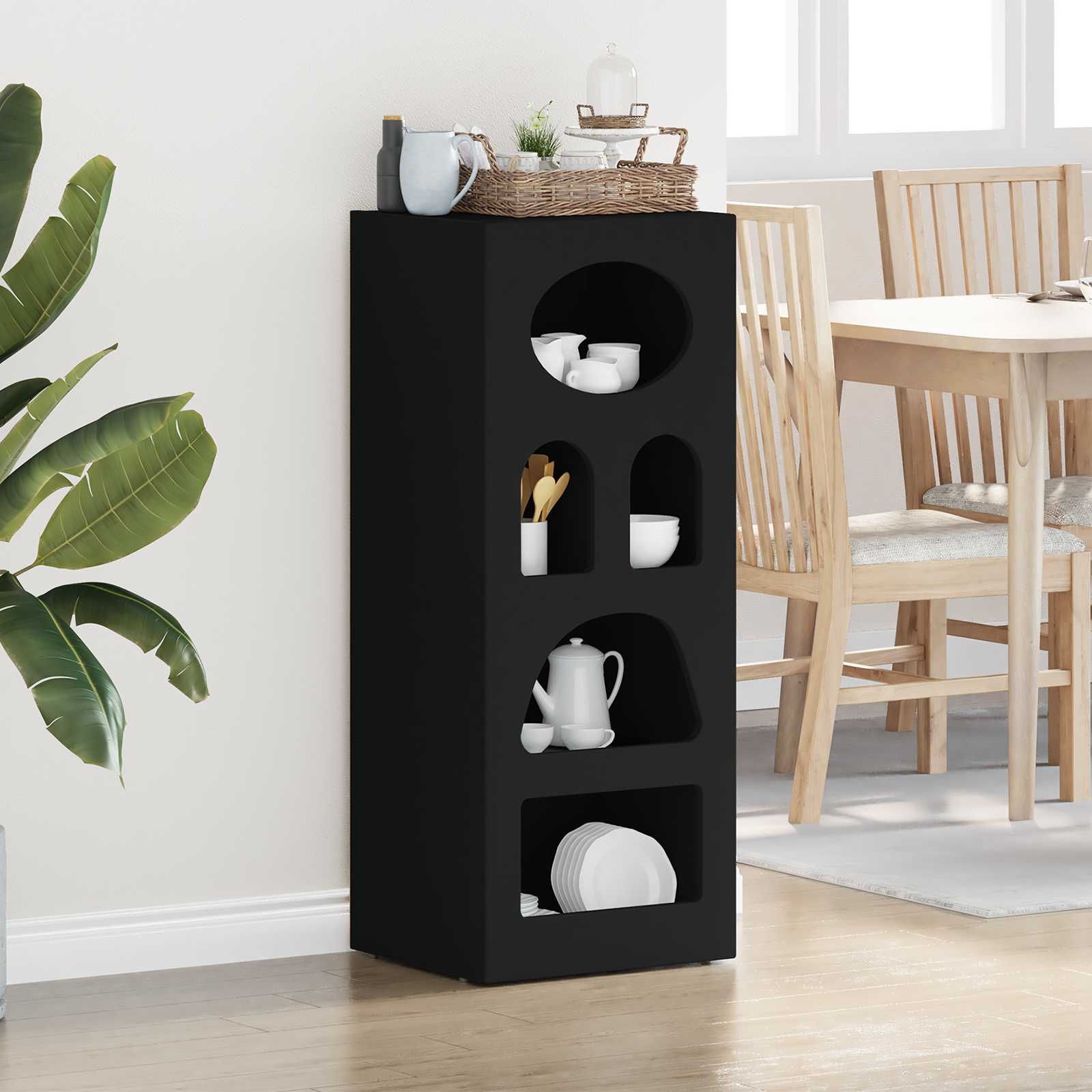 Sideboard ELST Schwarz 40 x 35 x 100,5 cm Holzwerkstoff