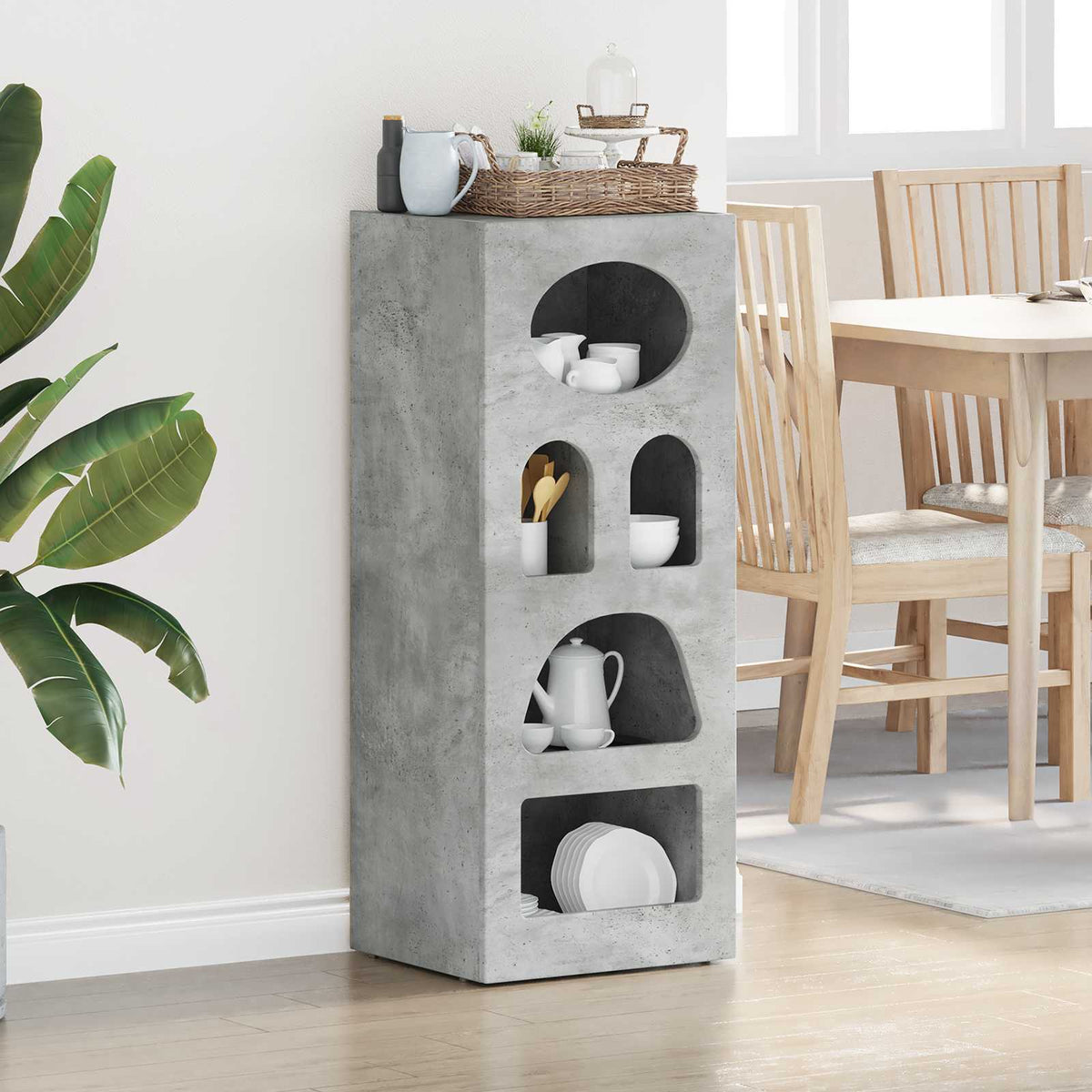 Sideboard ELST Beton Grau 40 x 35 x 100,5 cm Holzwerkstoff