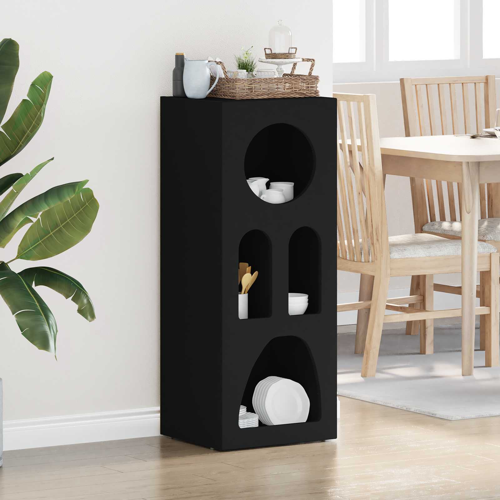 Sideboard ELST Schwarz 40 x 35 x 100,5 cm Holzwerkstoff
