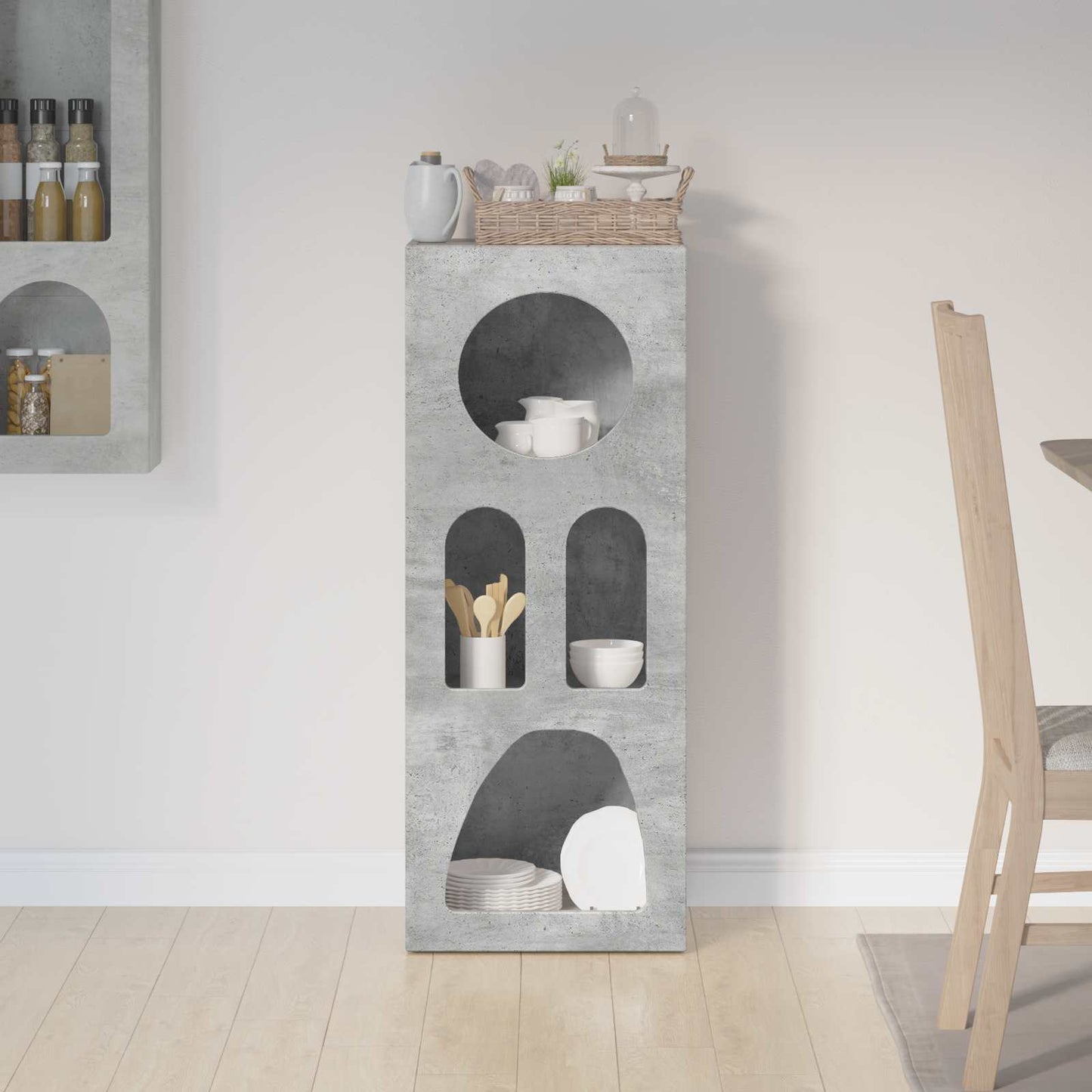 Sideboard ELST Betongrau 40 x 35 x 100,5 cm Holzwerkstoff