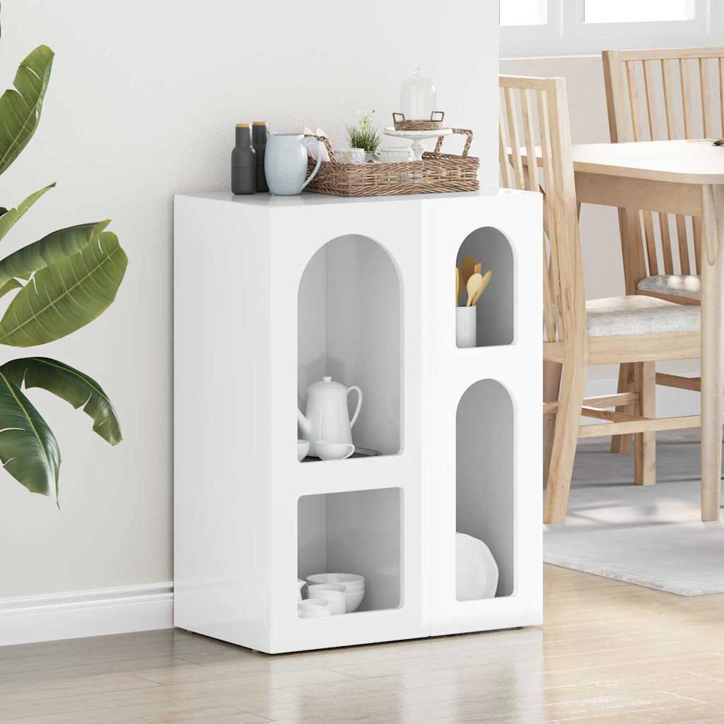 Sideboard ELST Hochglanz Weiß 59 x 35 x 80,5 cm Holzwerkstoff